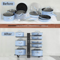 Hot selling 8 Tiers Pots and Pans Organizer, Adjustable Pot Lid Holders & Pan Rack for Kitchen Counter and Cabinet